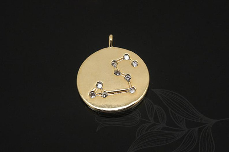S1154-Gold Plated-(2pcs)-Leo Charm-Cubic Zodiac-Wholesale Zodiac, [PRODUCT_SEARCH_KEYWORD], JEWELFINGER-INBEAD, [CURRENT_CATE_NAME]