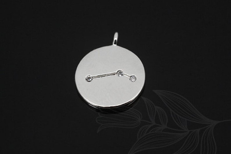 S1138-Rhodium Plated-(2pcs)-Aries Charm-Cubic Zodiac-Wholesale Zodiac, [PRODUCT_SEARCH_KEYWORD], JEWELFINGER-INBEAD, [CURRENT_CATE_NAME]