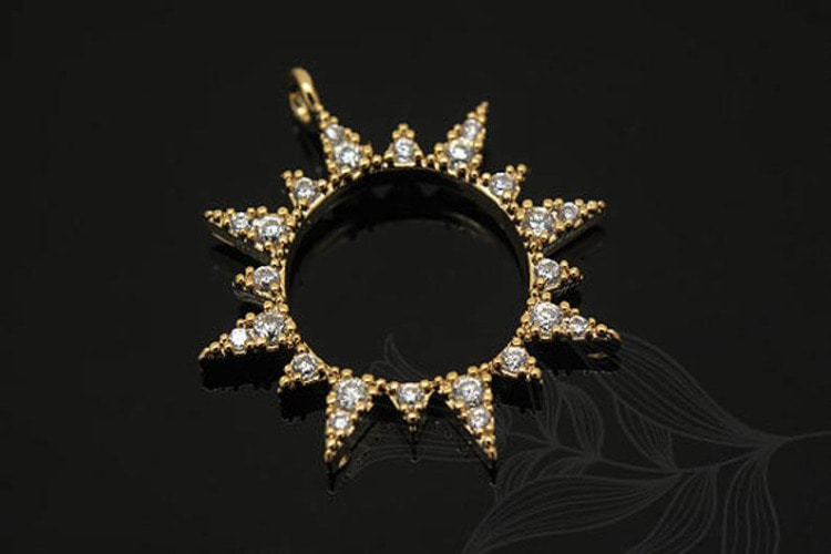 [W] E1085-Gold Plated-(10 pcs)-CZ Sun Pendant-CZ North Star Pendant-Sun Charm-North Star Charm-Wholesale Pendants, [PRODUCT_SEARCH_KEYWORD], JEWELFINGER-INBEAD, [CURRENT_CATE_NAME]