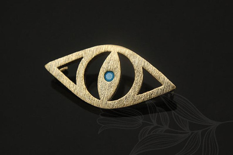 [W] M1354-Gold Plated-(20 pcs)-CZ Sideway Evil Eye Pendant-Turquoise-Wholesale Pendants, [PRODUCT_SEARCH_KEYWORD], JEWELFINGER-INBEAD, [CURRENT_CATE_NAME]