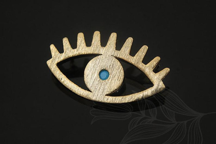 [W] M1350-Gold Plated-(20 pcs)-CZ Sideway Evil Eye Pendant-Turquoise-Wholesale Pendants, [PRODUCT_SEARCH_KEYWORD], JEWELFINGER-INBEAD, [CURRENT_CATE_NAME]