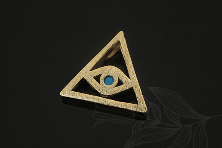 [W] M1352-Gold Plated-(20 pcs)-CZ Sideway Evil Eye Pendant-Turquoise-Wholesale Pendants, [PRODUCT_SEARCH_KEYWORD], JEWELFINGER-INBEAD, [CURRENT_CATE_NAME]