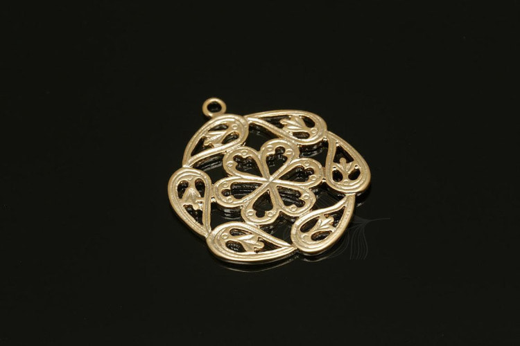 [W] M1875-Matt Gold Plated-(20 pcs)-Round Flower Pendant-Circle Flower Charms-Wholesale Pendants, [PRODUCT_SEARCH_KEYWORD], JEWELFINGER-INBEAD, [CURRENT_CATE_NAME]