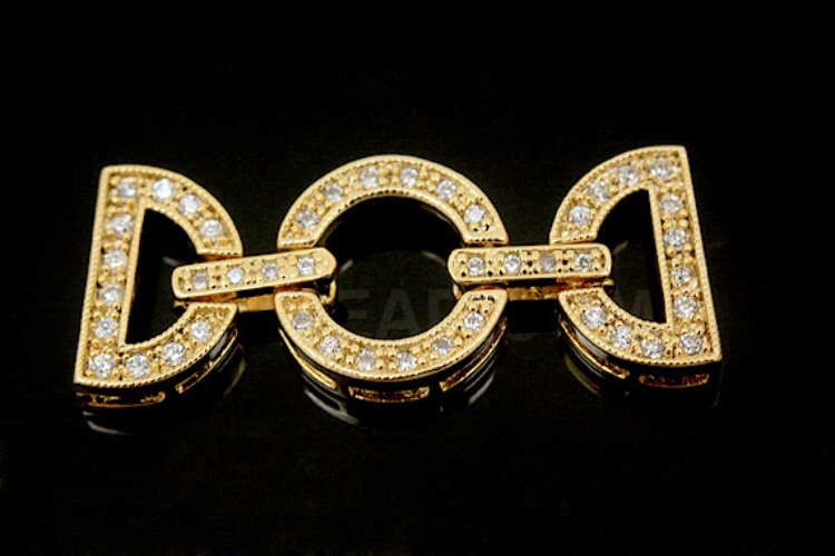 [W] K982-Gold plated Double D&amp;O cubic clasp (5set), [PRODUCT_SEARCH_KEYWORD], JEWELFINGER-INBEAD, [CURRENT_CATE_NAME]