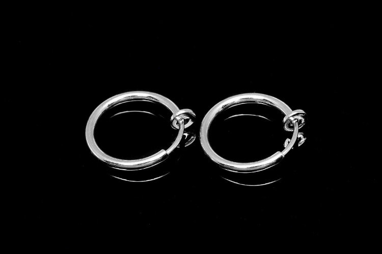 B408-Rhodium Plated-No.3 (2pairs)-15mm Non Pierced Spring Clip Earring-Earring Component-Non Pierced Earring Supply-Nickel free, [PRODUCT_SEARCH_KEYWORD], JEWELFINGER-INBEAD, [CURRENT_CATE_NAME]