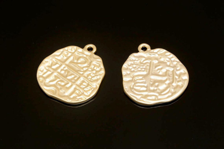 E705-Matt Gold Plated-(2pcs)-Double Sided Vintage Pendant-Medallion Necklace Charm-Wholesale Pendants, [PRODUCT_SEARCH_KEYWORD], JEWELFINGER-INBEAD, [CURRENT_CATE_NAME]