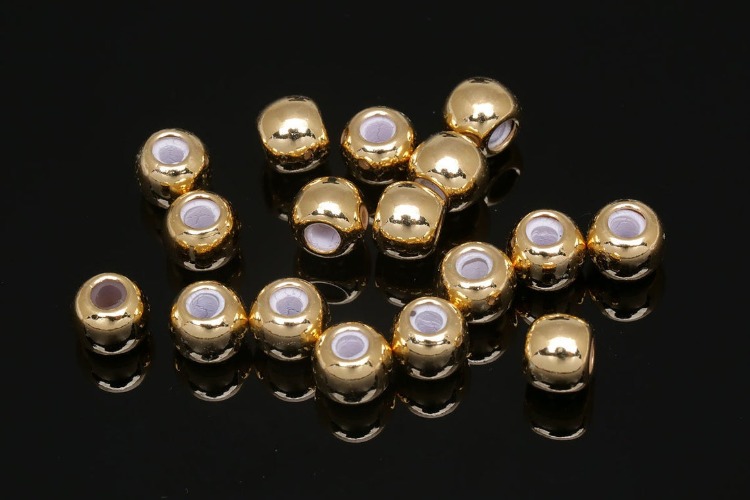 [W] CH0011-Gold Plated-6*4.6mm Rubber Stopper (100pcs), [PRODUCT_SEARCH_KEYWORD], JEWELFINGER-INBEAD, [CURRENT_CATE_NAME]
