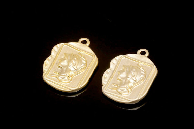 [W] E699-Matt Gold Plated-(20 pcs)-Double Sided Vintage Pendant-Medallion Necklace Charm-Wholesale Pendants, [PRODUCT_SEARCH_KEYWORD], JEWELFINGER-INBEAD, [CURRENT_CATE_NAME]