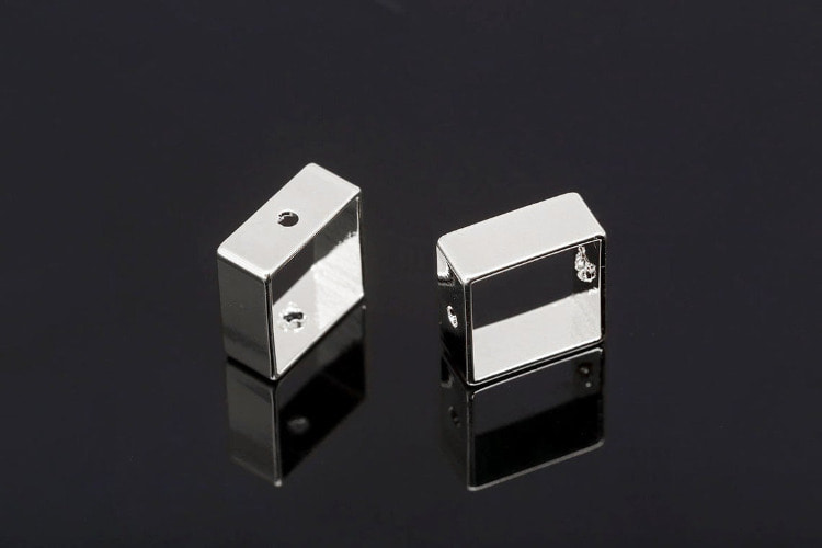 [W] K695-Rhodium Plated-(60 pcs)-10mm Square Ring-Wholesale Charms, [PRODUCT_SEARCH_KEYWORD], JEWELFINGER-INBEAD, [CURRENT_CATE_NAME]