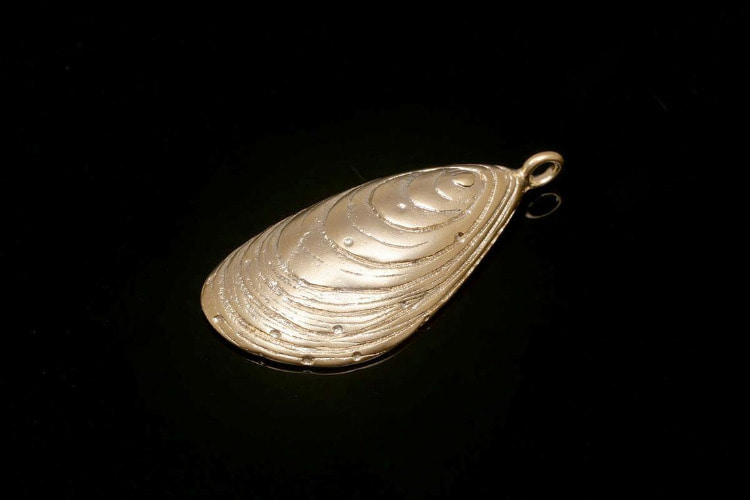 [W] M1138-Matt Gold Plated-(20pcs)-12*25mm Clam Charm-Medallion Necklace Pendant-Jewelry Findings-Layering Charms-Wholesale Charms, [PRODUCT_SEARCH_KEYWORD], JEWELFINGER-INBEAD, [CURRENT_CATE_NAME]