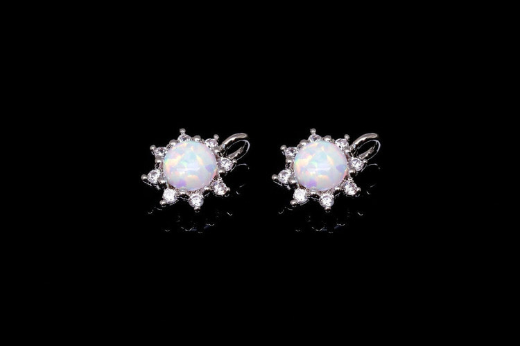 E720-Rhodium Plated-(1piece)-Tiny Cubic Opal Charms-Necklace Bracelet Making Supply-Wholesale Charms, [PRODUCT_SEARCH_KEYWORD], JEWELFINGER-INBEAD, [CURRENT_CATE_NAME]