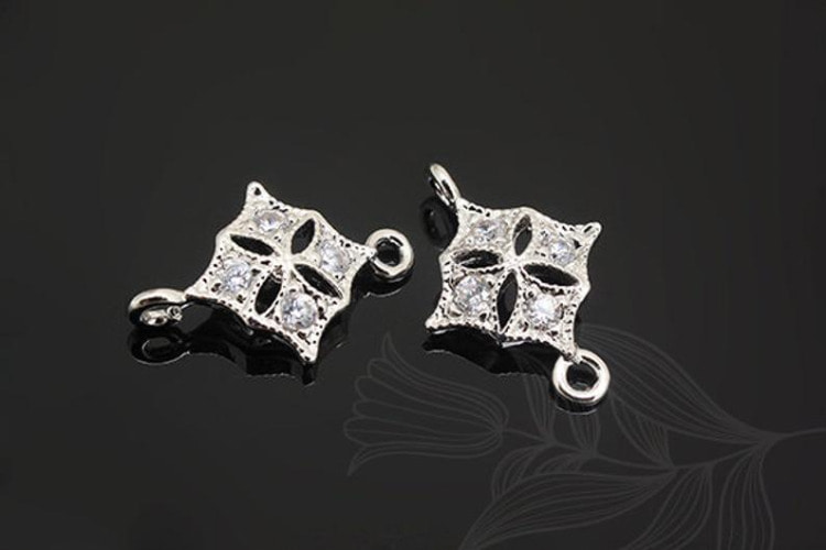 [W] H507-Rhodium Plated-(20pcs)-Cubic Rhombus Connector-Brass Cubic Rhombus Charms-Wholesale Connectors, [PRODUCT_SEARCH_KEYWORD], JEWELFINGER-INBEAD, [CURRENT_CATE_NAME]