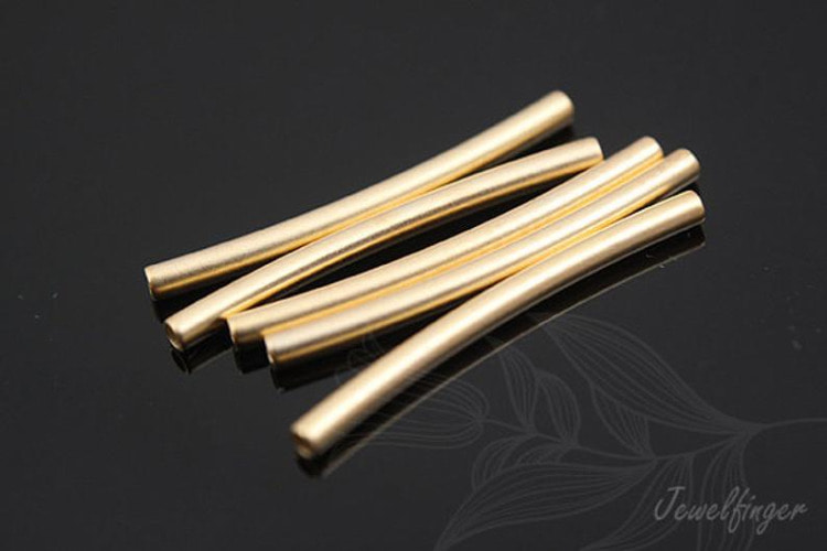 [W] H162-Matt Gold Plated-(60pcs)-Curved Tube Charms-Curved Tube Metal Beads-Tube Bar Connector-Wholesale Connectors, [PRODUCT_SEARCH_KEYWORD], JEWELFINGER-INBEAD, [CURRENT_CATE_NAME]