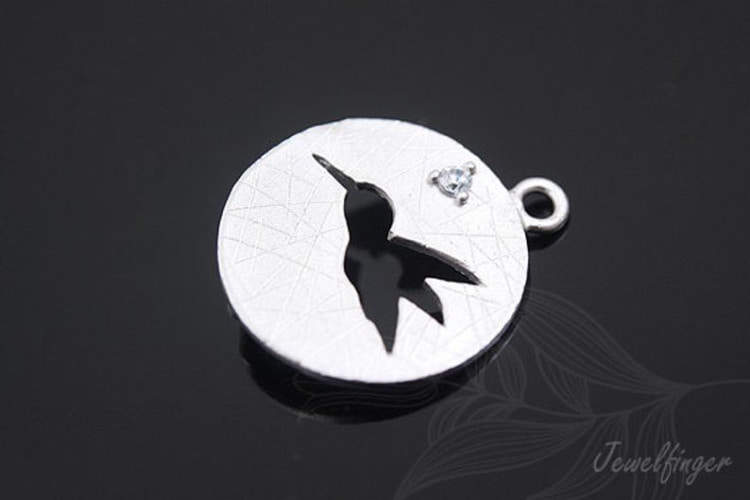 [W] M371-Matt Rhodium Plated-(20pcs)-Cubic Bird Coin Connector-Wholesale Connectors, [PRODUCT_SEARCH_KEYWORD], JEWELFINGER-INBEAD, [CURRENT_CATE_NAME]
