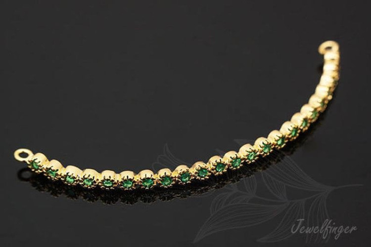 C829-Gold Plated-(1piece)-CZ Bracelet-Emerald-Bracelet Pendant--Wholesale Bracelet, [PRODUCT_SEARCH_KEYWORD], JEWELFINGER-INBEAD, [CURRENT_CATE_NAME]