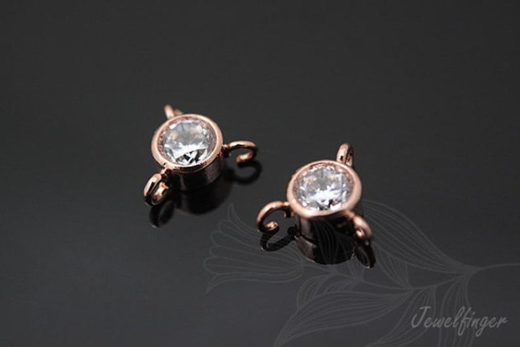 [W] C970-Pink Gold Plated-(20pcs)-Tiny Cubic Connector-Wedding jewelry Connector-Wholesale Connectors, [PRODUCT_SEARCH_KEYWORD], JEWELFINGER-INBEAD, [CURRENT_CATE_NAME]