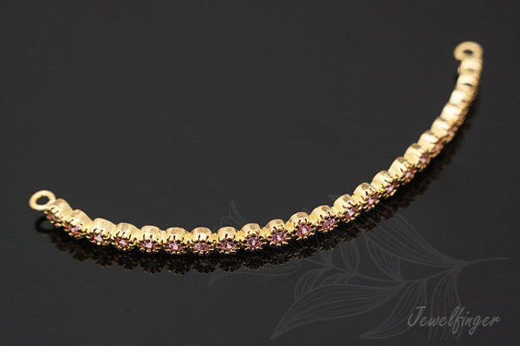 C830-Gold Plated-(1piece)-CZ Bracelet-Pink-Bracelet Pendant--Wholesale Bracelet, [PRODUCT_SEARCH_KEYWORD], JEWELFINGER-INBEAD, [CURRENT_CATE_NAME]