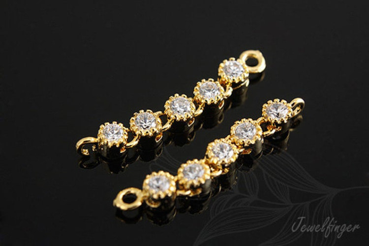 [W] M234-Gold Plated-(10pcs)-CZ-Cubic Connector-Wedding jewelry Connector-Wholesale Connectors, [PRODUCT_SEARCH_KEYWORD], JEWELFINGER-INBEAD, [CURRENT_CATE_NAME]