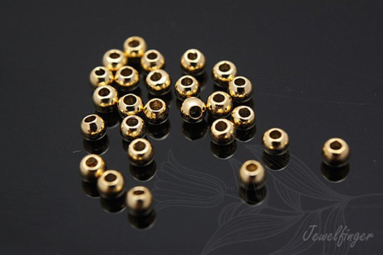 [W] B352-Gold Plated-2.5mm Metal Beads (1000pcs), [PRODUCT_SEARCH_KEYWORD], JEWELFINGER-INBEAD, [CURRENT_CATE_NAME]