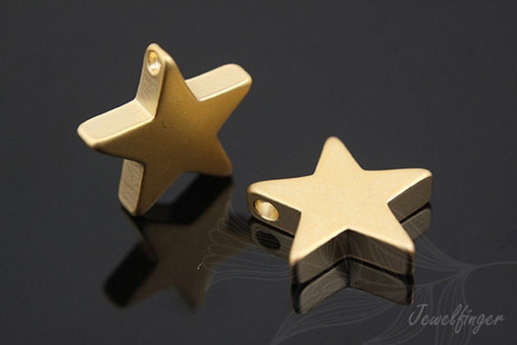 H340-Matt Gold Plated-12mm Star Metal Beads (2pcs), [PRODUCT_SEARCH_KEYWORD], JEWELFINGER-INBEAD, [CURRENT_CATE_NAME]