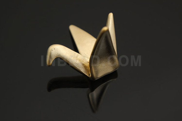 H322-Matt Gold Plated-Paper Crane Metal Beads (2pcs), [PRODUCT_SEARCH_KEYWORD], JEWELFINGER-INBEAD, [CURRENT_CATE_NAME]