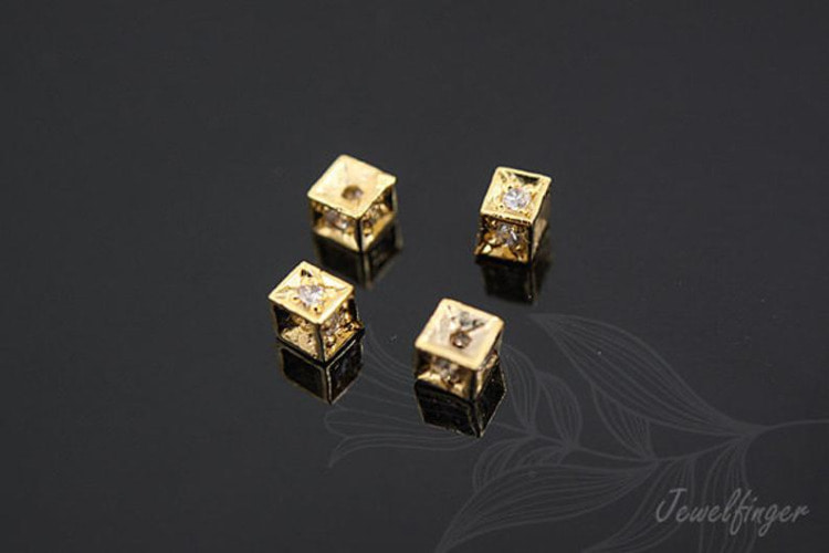 H548-Gold Plated-2.8mm Metal Rondelle Beads-Tiny Cubic Beads (2pcs), [PRODUCT_SEARCH_KEYWORD], JEWELFINGER-INBEAD, [CURRENT_CATE_NAME]
