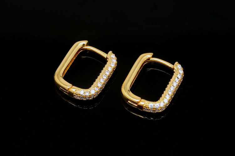 CH5079-Gold Plated (1pairs)-14mm Cubic Rectangle Lever Back Earrings-Nickel Free, [PRODUCT_SEARCH_KEYWORD], JEWELFINGER-INBEAD, [CURRENT_CATE_NAME]
