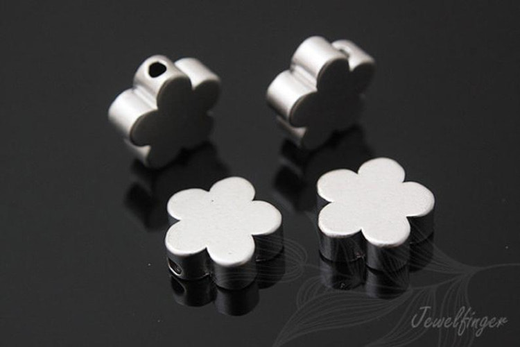 [W] E915-Matt Rhodium Plated-Tiny Daisy Metal Beads-Metal Stamping Blanks (40pcs), [PRODUCT_SEARCH_KEYWORD], JEWELFINGER-INBEAD, [CURRENT_CATE_NAME]