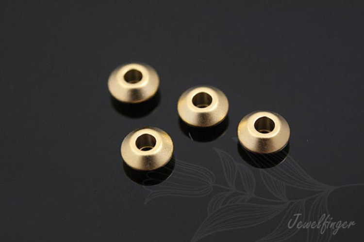 M398-Matt Gold Plated-5mm Metal Rondelle Beads (4pcs), [PRODUCT_SEARCH_KEYWORD], JEWELFINGER-INBEAD, [CURRENT_CATE_NAME]