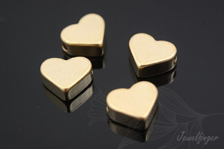 H676-Matt Gold Plated-8.5mm Heart Metal Beads-Brass Heart Pendant-Metal Stamping Blanks (4pcs), [PRODUCT_SEARCH_KEYWORD], JEWELFINGER-INBEAD, [CURRENT_CATE_NAME]