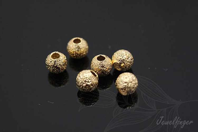 B017-Gold Plated-Stardust Brass Bead -4mm Metal Beads (10pcs), [PRODUCT_SEARCH_KEYWORD], JEWELFINGER-INBEAD, [CURRENT_CATE_NAME]