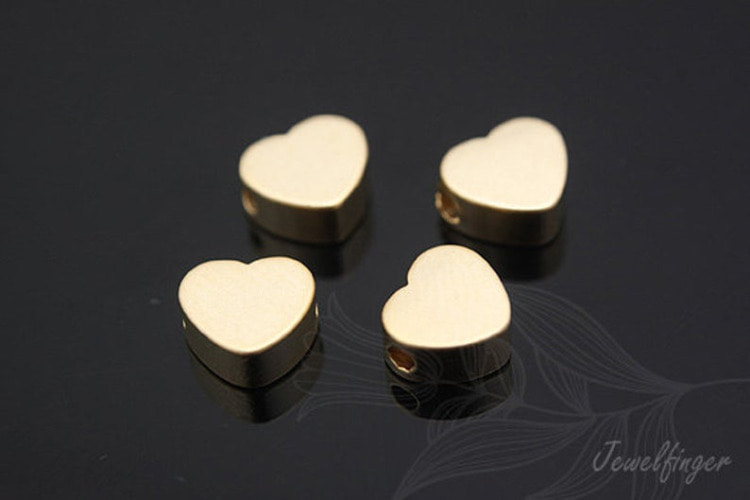 H180-Matt Gold Plated-6mm Heart Metal Beads-Metal Stamping Blanks (4pcs), [PRODUCT_SEARCH_KEYWORD], JEWELFINGER-INBEAD, [CURRENT_CATE_NAME]