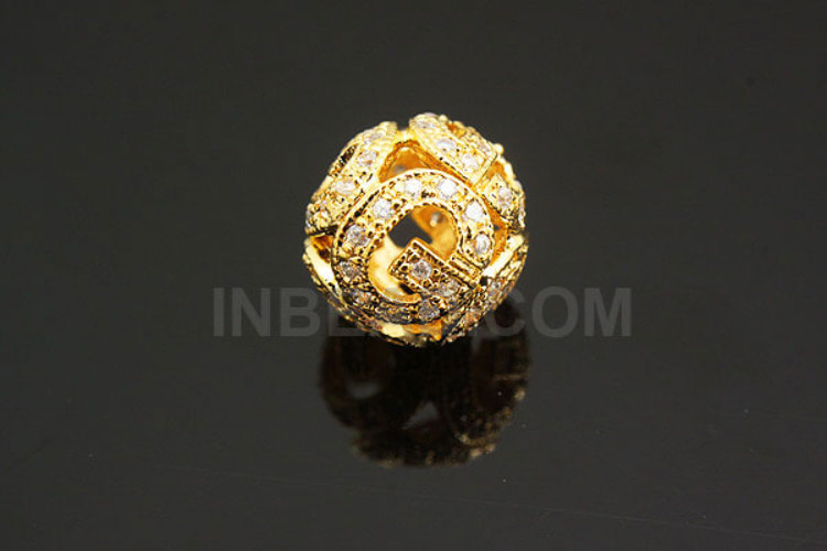 [W] M146-Gold Plated-10mm Cubic Ball Beads (5pcs), [PRODUCT_SEARCH_KEYWORD], JEWELFINGER-INBEAD, [CURRENT_CATE_NAME]