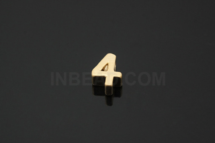 [W] S769-Matt Gold Plated-(30pcs)-Number 4-Jewelry Making-Wholesale Jewelry Finding-Jewelry Supplies-Wholesale Number, [PRODUCT_SEARCH_KEYWORD], JEWELFINGER-INBEAD, [CURRENT_CATE_NAME]
