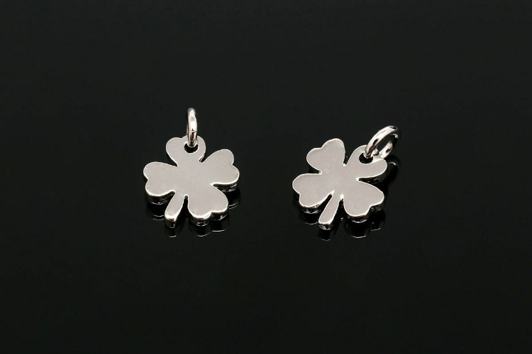 H1100-Ternary Alloy Plated-(2pcs)-7mm Four Leaf Clover Charms-Dainty Clover Pendant-Wholesale Charms, [PRODUCT_SEARCH_KEYWORD], JEWELFINGER-INBEAD, [CURRENT_CATE_NAME]