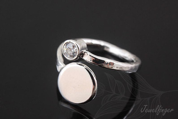 [W] C1115-Ternary Alloy Plated-(10pcs)-4mm CZ Hand Stamping Ring-9mm Circle Ring Stamping Blank-Simple Ring-Layering Ring-Everyday Jewelry-Wholesale Ring, [PRODUCT_SEARCH_KEYWORD], JEWELFINGER-INBEAD, [CURRENT_CATE_NAME]
