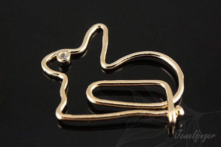 [W] S194-Gold Plated-(20pcs)-Wire Rabbit-Brass Rabbit Pendant-Necklace Earrings Making Supply-Wholesale Pendants, [PRODUCT_SEARCH_KEYWORD], JEWELFINGER-INBEAD, [CURRENT_CATE_NAME]