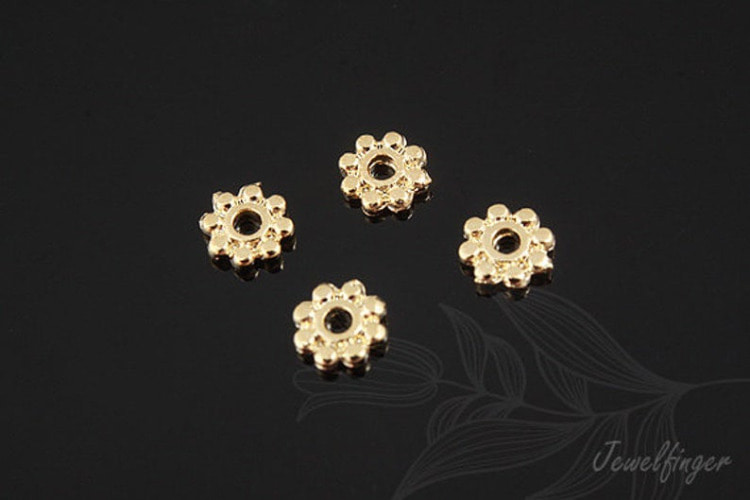 [W] M882-Gold Plated-(1000pcs)-4mm Flower Rondelle Beads-Wholesale Metal Rondell, [PRODUCT_SEARCH_KEYWORD], JEWELFINGER-INBEAD, [CURRENT_CATE_NAME]