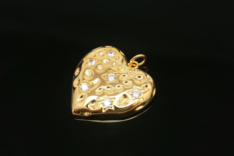 [W] CH3006-Gold Plated-(20pcs)-Star Cubic Heart Charms-Necklace Earrings Making Supply-Wholesale Pendants, [PRODUCT_SEARCH_KEYWORD], JEWELFINGER-INBEAD, [CURRENT_CATE_NAME]