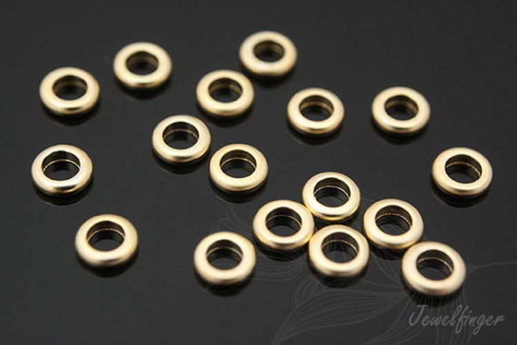 [W] B679-Matt Gold Plated-(1000pcs)-4mm Metal Rondelle Beads-Brass Tiny Spaser Beads-Wholesale Metal Rondell, [PRODUCT_SEARCH_KEYWORD], JEWELFINGER-INBEAD, [CURRENT_CATE_NAME]