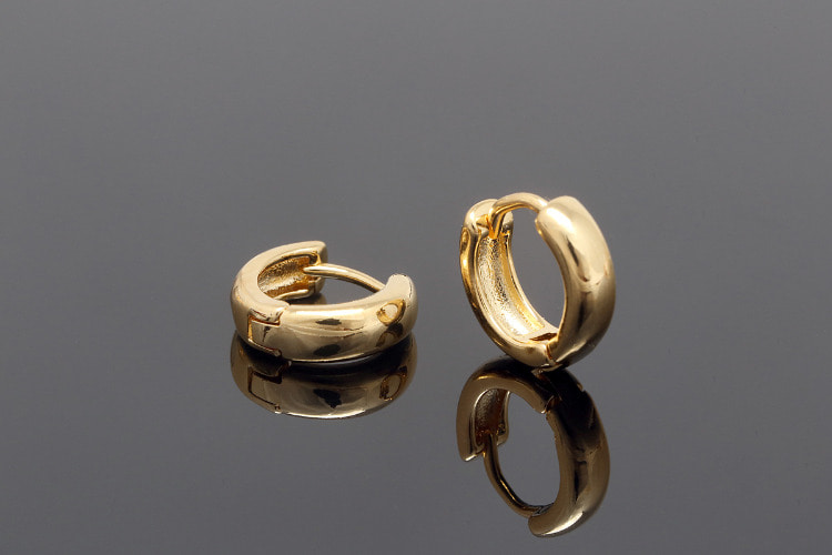 CH6047-Gold Plated (1pairs)-12mm Bold Round Lever Back Earrings-4mm Thickness Round Hoop Earrings-Nickel Free, [PRODUCT_SEARCH_KEYWORD], JEWELFINGER-INBEAD, [CURRENT_CATE_NAME]