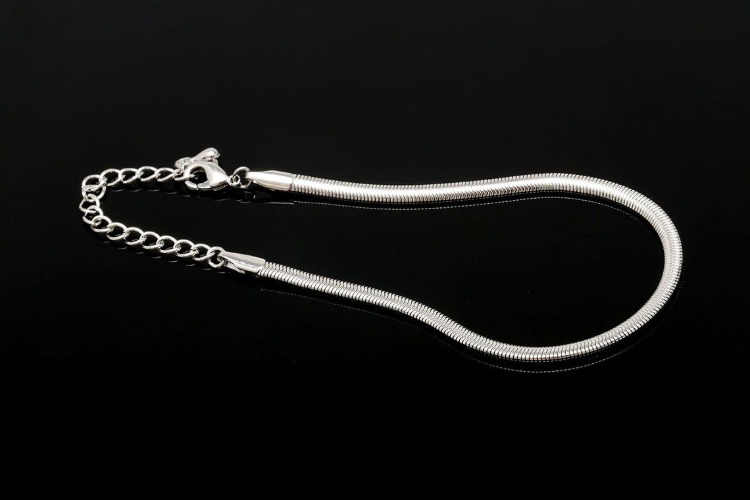 R012-Ternary Alloy Plated-HK 3.0 Herringbone  Chain Bracelet-16cm+Extender 5 cm E-coat Bold Chain Bracelet (1piece), [PRODUCT_SEARCH_KEYWORD], JEWELFINGER-INBEAD, [CURRENT_CATE_NAME]