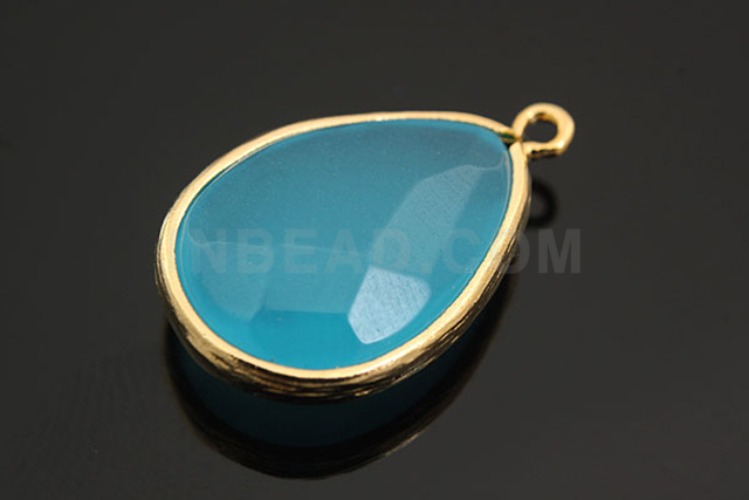 M114-Gold Plated-(1piece)-Ocean Blue Jade Drop Pendant-Gemstone Pendant-Wholesale Gemstone, [PRODUCT_SEARCH_KEYWORD], JEWELFINGER-INBEAD, [CURRENT_CATE_NAME]