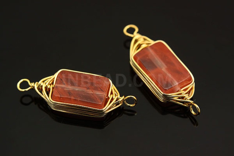 M093-Gold Plated-(1piece)-Cherry Quartz Pendant-Gemstone Pendant-Wholesale Gemstone, [PRODUCT_SEARCH_KEYWORD], JEWELFINGER-INBEAD, [CURRENT_CATE_NAME]