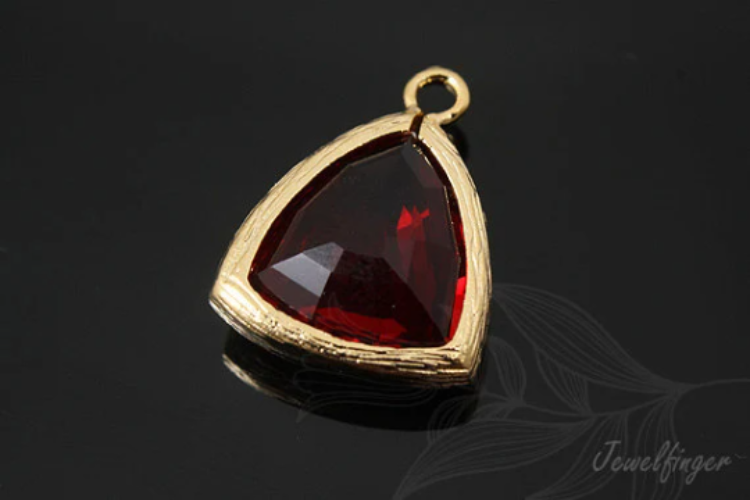 K491-Gold Plated-(1piece)-Ruby Drop Pendant-Glass Pendant-Wholesale Glass, [PRODUCT_SEARCH_KEYWORD], JEWELFINGER-INBEAD, [CURRENT_CATE_NAME]