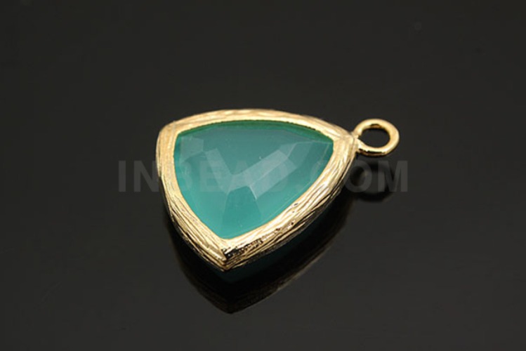 H856-Gold Plated-(1piece)-Mint Drop Pendant-Glass Pendant-Wholesale Glass, [PRODUCT_SEARCH_KEYWORD], JEWELFINGER-INBEAD, [CURRENT_CATE_NAME]