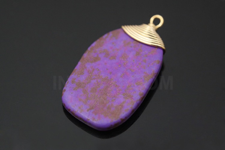 H833-Gold Plated-(1piece)-Turquoise Purple Drop Pendant-Gemstone Pendant-Wholesale Gemstone, [PRODUCT_SEARCH_KEYWORD], JEWELFINGER-INBEAD, [CURRENT_CATE_NAME]