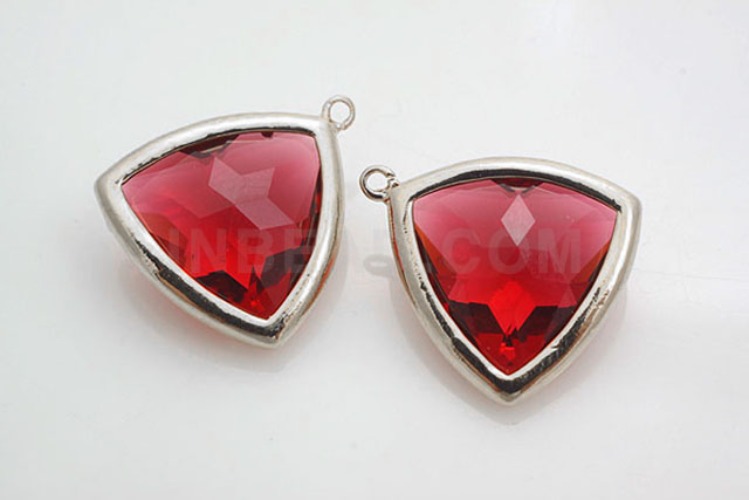 H822-Rhodium Plated-(1piece)-Ruby Glass-15mm Framed Glass Ruby-Wholesale Glass, [PRODUCT_SEARCH_KEYWORD], JEWELFINGER-INBEAD, [CURRENT_CATE_NAME]