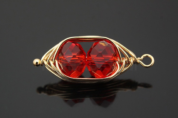 [W] E965-Gold Plated-(20pcs)-Red Glass Drop Pendant-Wholesale Glass, [PRODUCT_SEARCH_KEYWORD], JEWELFINGER-INBEAD, [CURRENT_CATE_NAME]