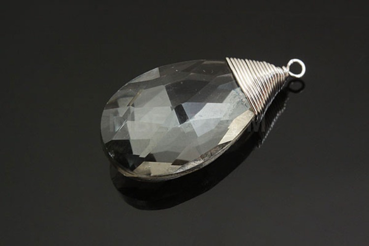 [W] H1081-Rhodium Plated-(10pcs)-Crystal Drop Pendant-Charcoal Gray Crystal Drop-Wholesale Glass, [PRODUCT_SEARCH_KEYWORD], JEWELFINGER-INBEAD, [CURRENT_CATE_NAME]